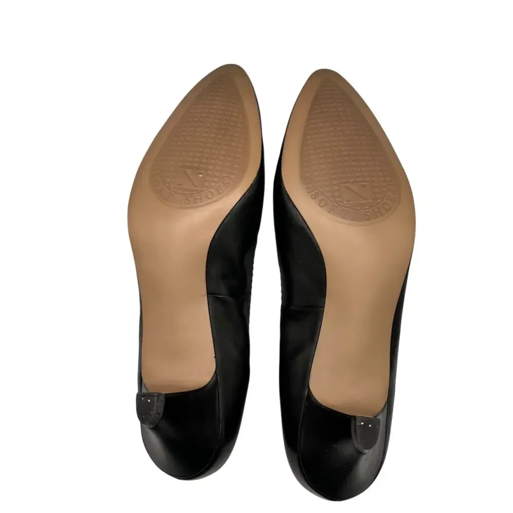 Naturalizer Soft Black Leather Kitten Heel Pumps 10 AAAA Extra Narrow Office